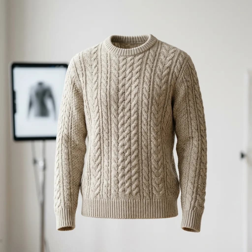 Fashion garment prepared for AI virtual try-on rendering alongside traditional ghost mannequin photography