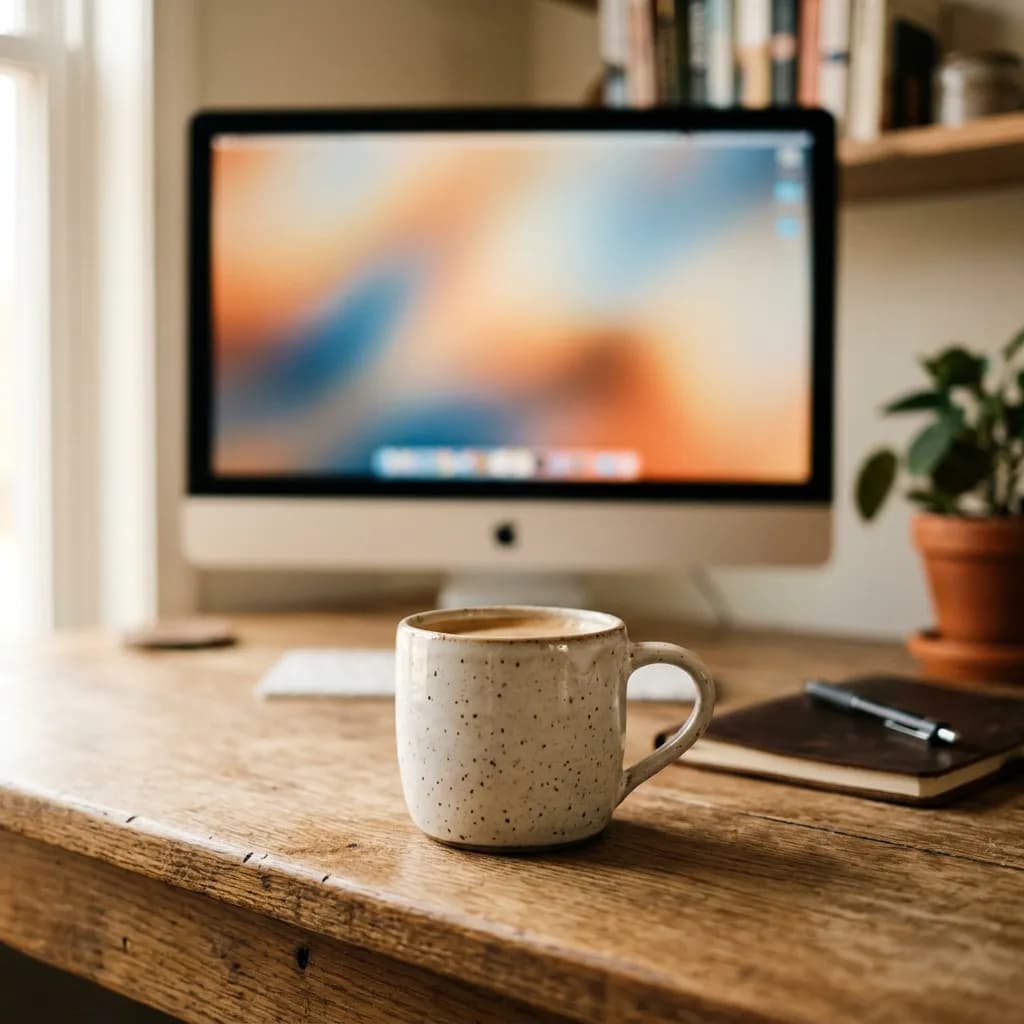 Product photograph combined with an AI-generated background scene for e-commerce catalog use