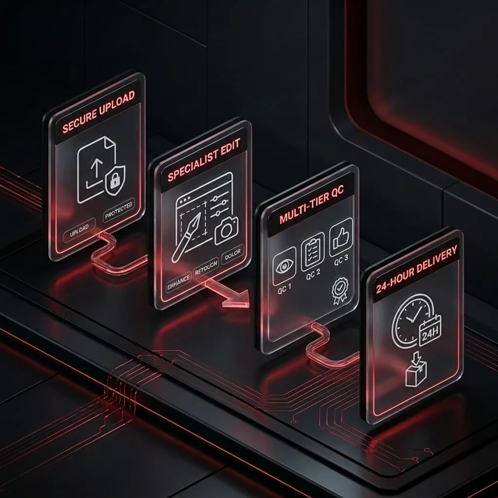 Our Produkt-Schatten und -Reflexion Process Workflow